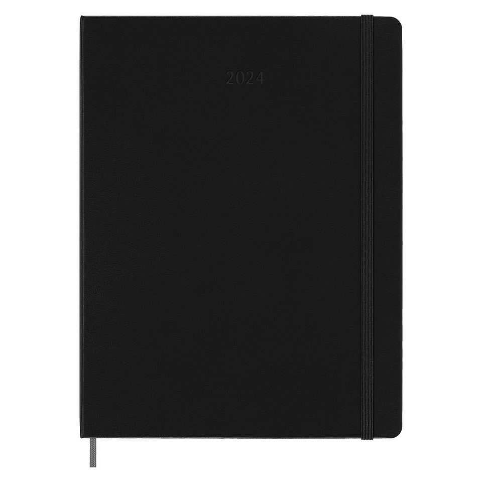 Agenda 2024 Extra Grande Negra Smart Pro Vertical Semanal Pasta Dura