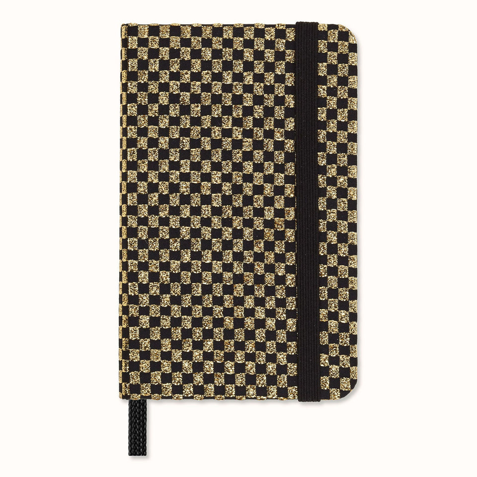 Libreta Extra Chica Holiday Shine Dorada Hoja Blanca Pasta Dura Prueba