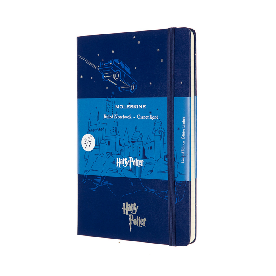 Libreta Harry Potter grande azul hoja rayada pasta dura