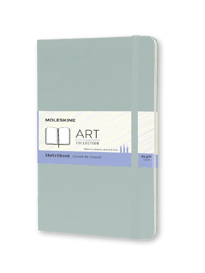 Sketchbook Grande Verde Salvia Hoja Blanca Pasta Dura