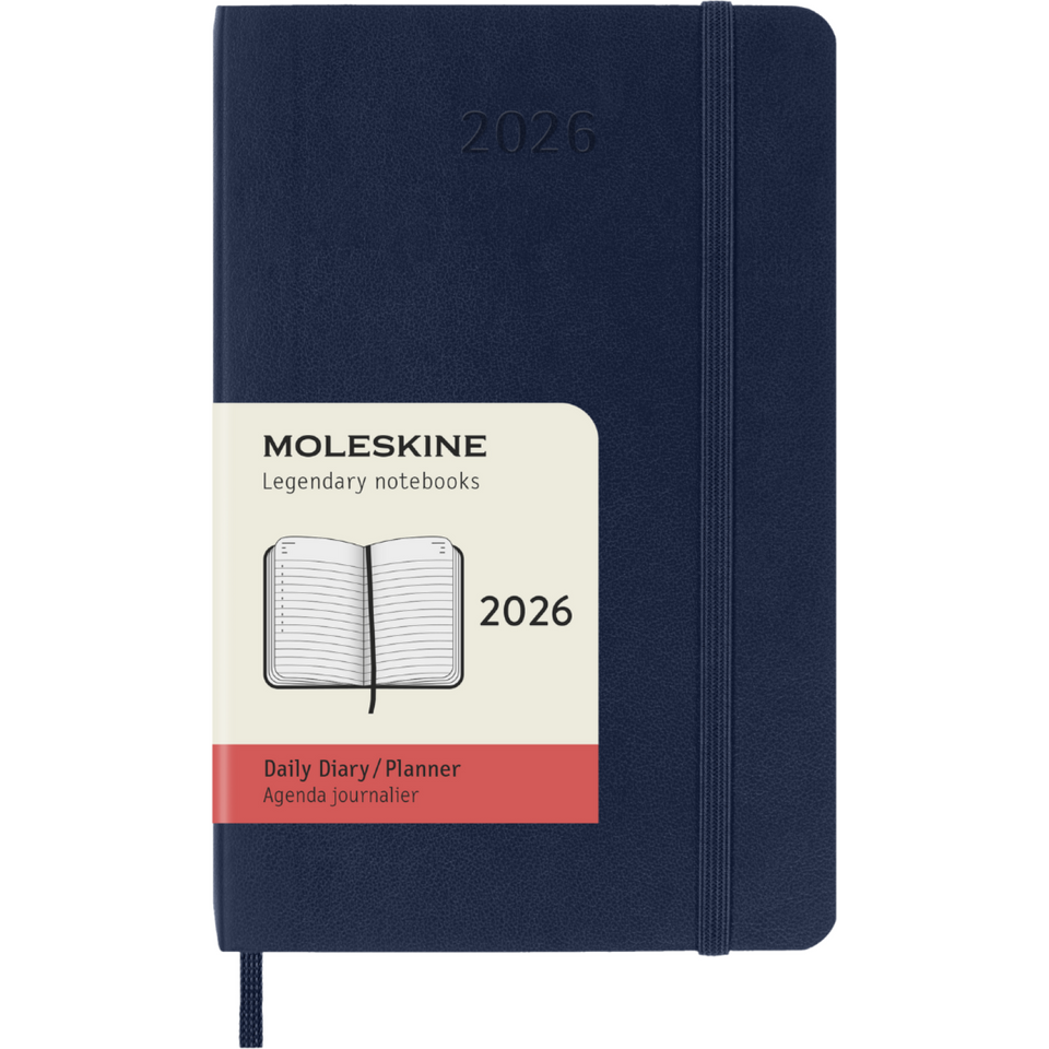 Agenda 2026 Bolsillo Azul Zafiro Diaria Pasta Suave