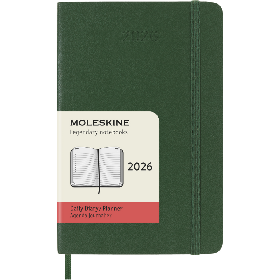 Agenda 2026 Bolsillo Verde Mirto Diaria Pasta Suave
