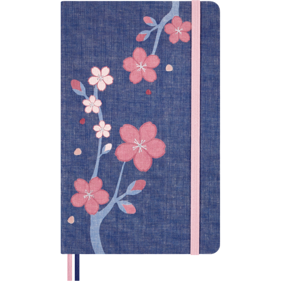 Libreta Sakura Azul Grande Hoja rayada Pasta Dura