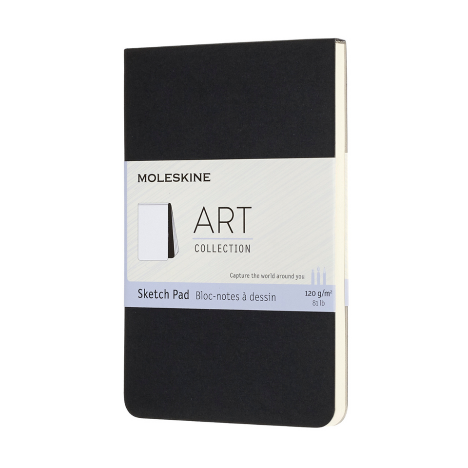 Sketch Pad Bolsillo Negro Hoja Blanca Pasta Suave