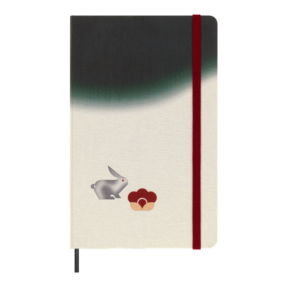 Libreta Año del Conejo Verde hoja rayada pasta dura Grande
