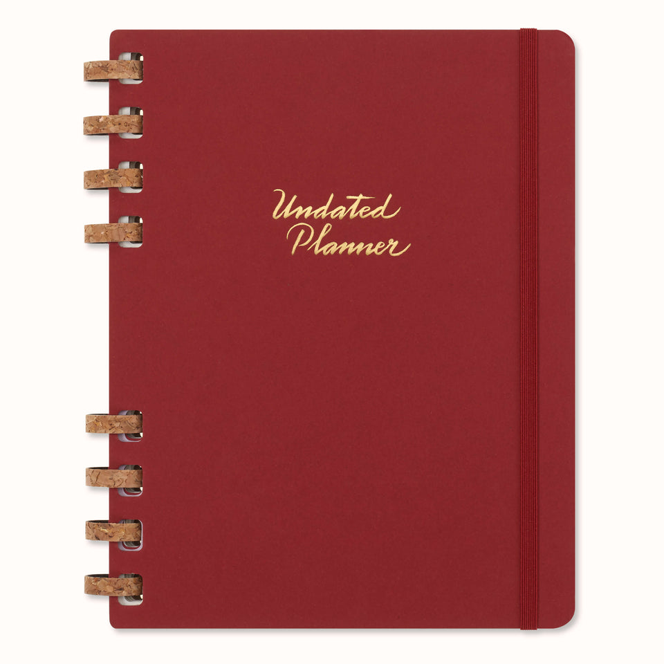 Agenda Espiral Sin Fechar Extra Grande Cereza Pasta Dura