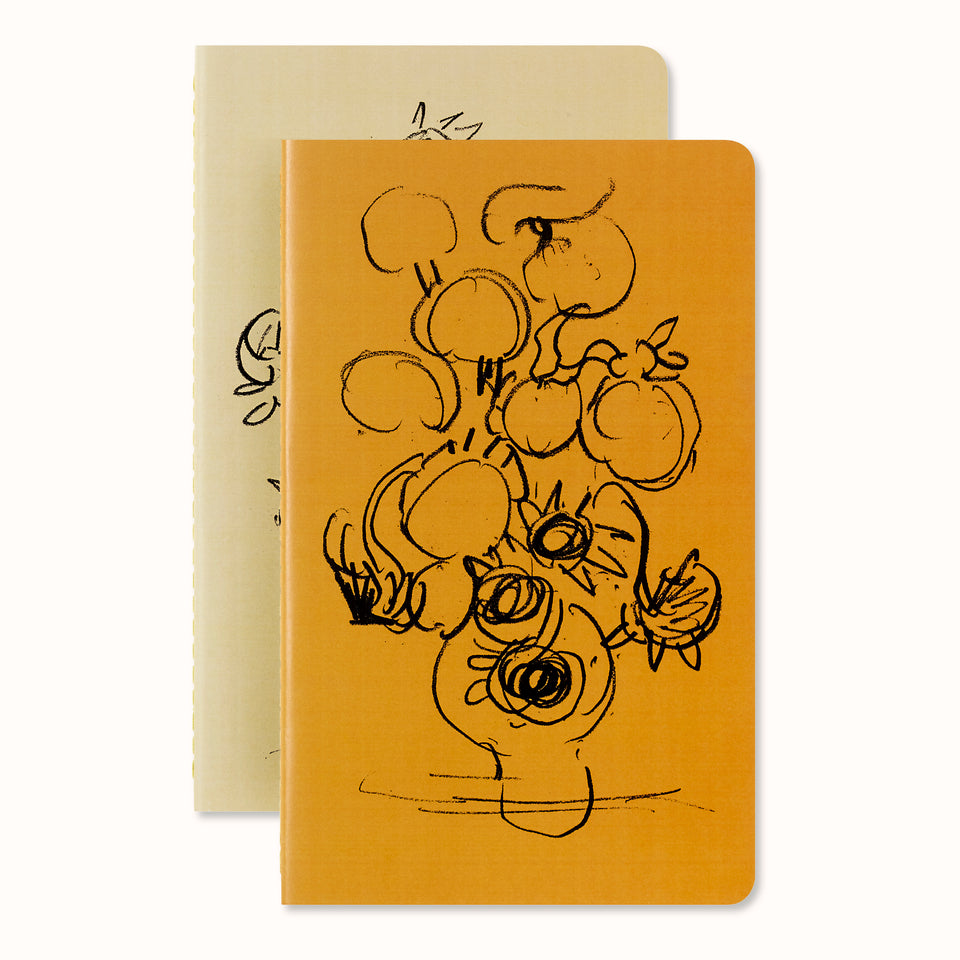 Set 2 Cahier Grande Van Gogh Hoja Rayada Pasta Suave