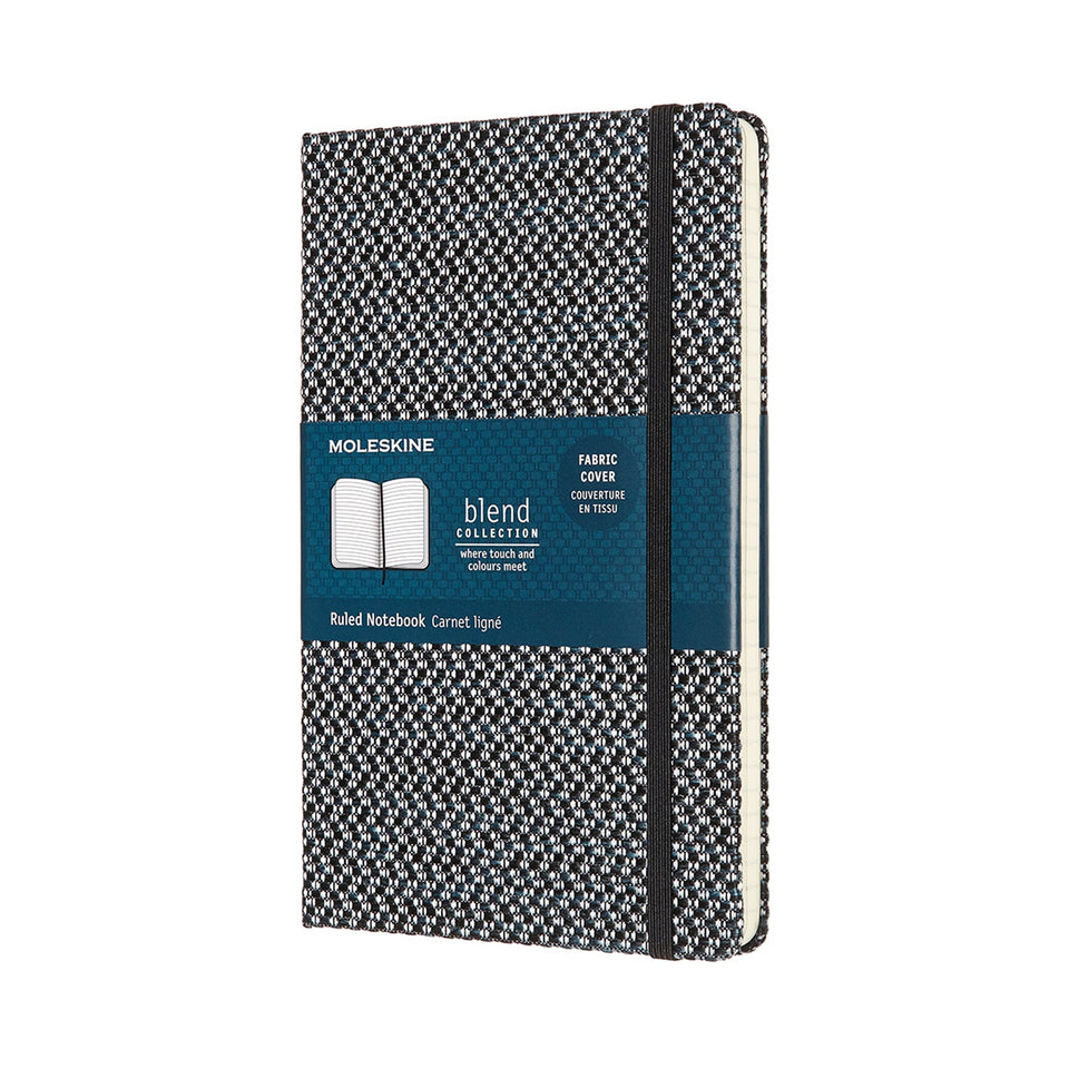 Libreta blend jacquard grade negra hoja rayada pasta dura