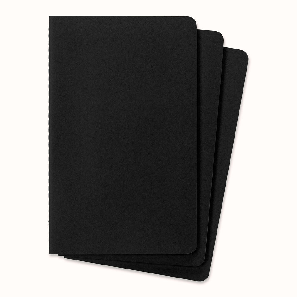 Set 3 Libretas Cahier Grandes Negras Hoja Blanca Pasta Dura