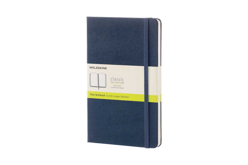 Libreta clásica grande azul zafiro hoja blanca pasta dura
