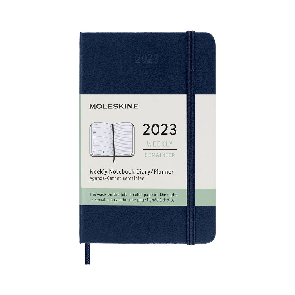 Agenda 2023 de bolsillo azul Zafiro semanal pasta dura