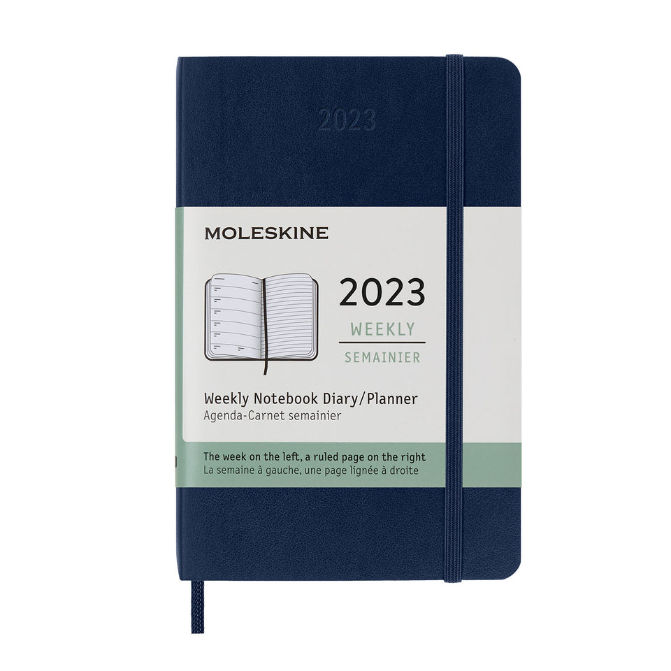Agenda 2023 de bolsillo azul Zafiro semanal pasta suave