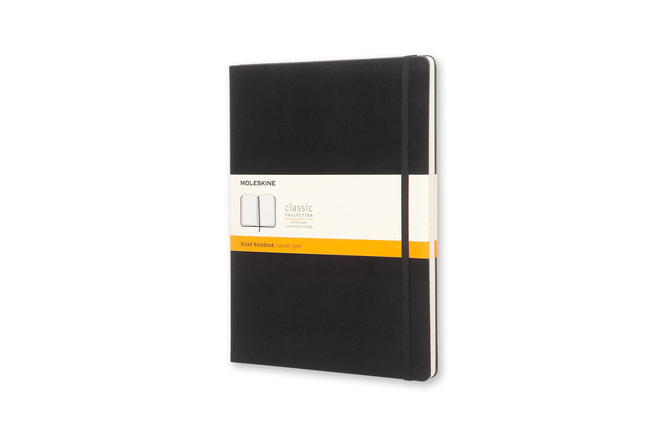 Libreta clásica extra grande negra hoja rayada pasta dura
