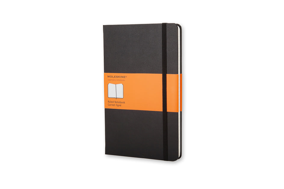 Libreta clásica de bolsillo negra hoja rayada pasta dura