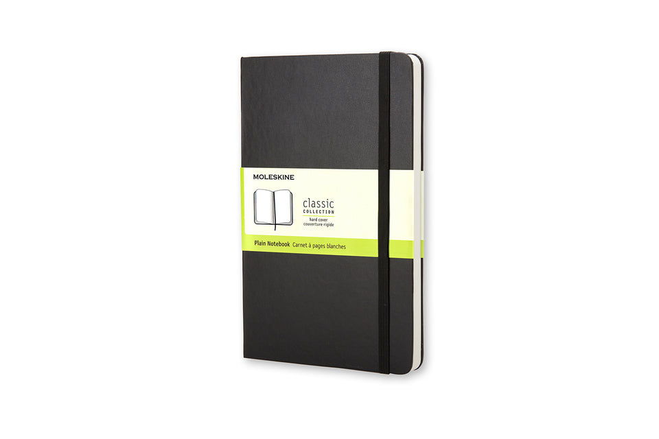 Libreta clásica grande negra hoja blanca pasta dura