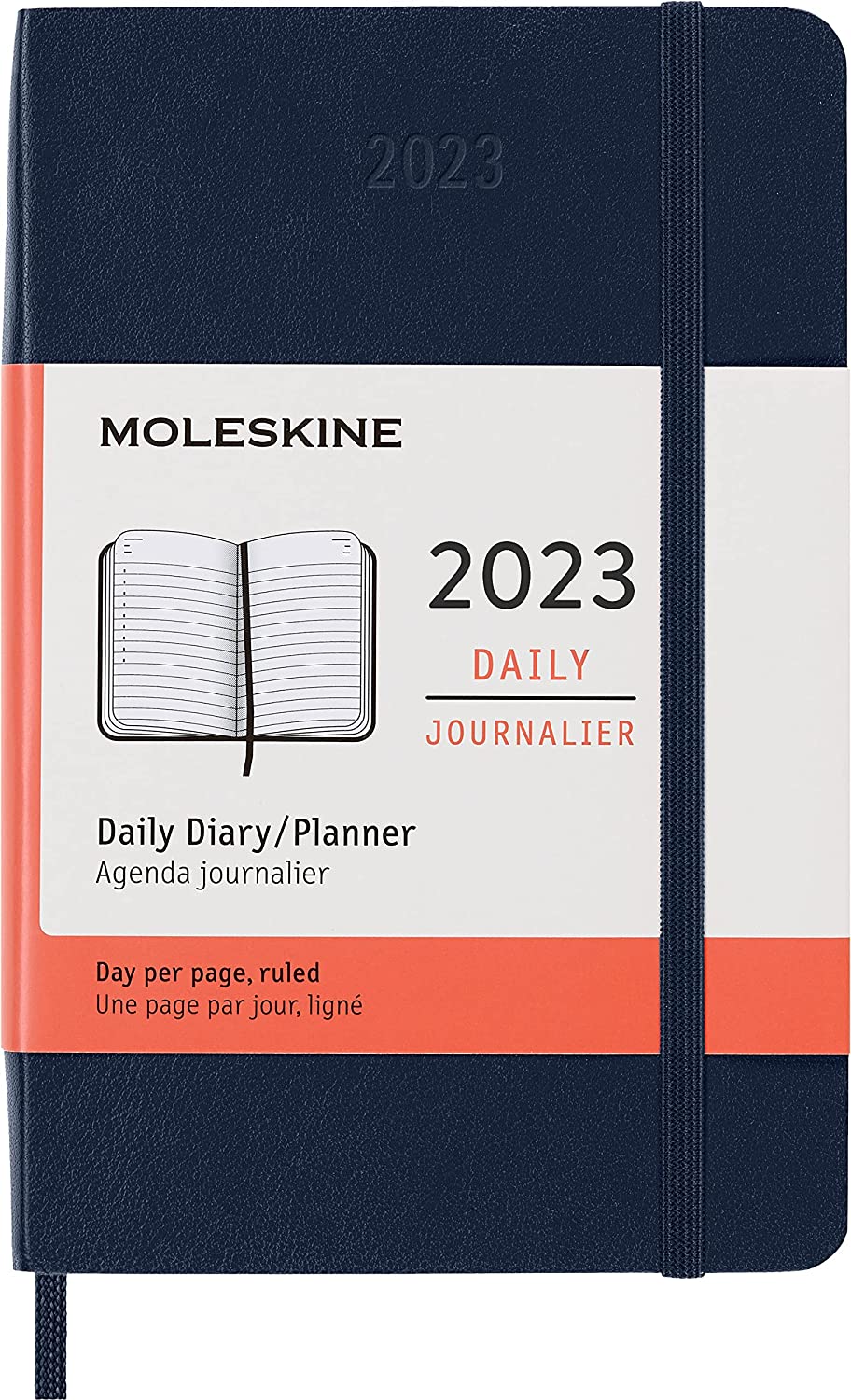 Agenda 2023 de bolsillo azul Zafiro diaria pasta suave
