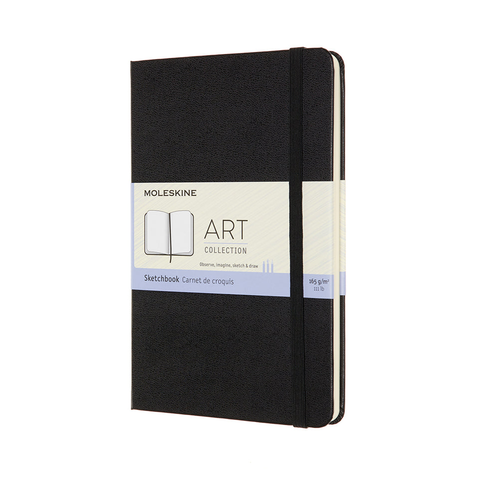Sketchbook mediano negro hoja blanca pasta dura