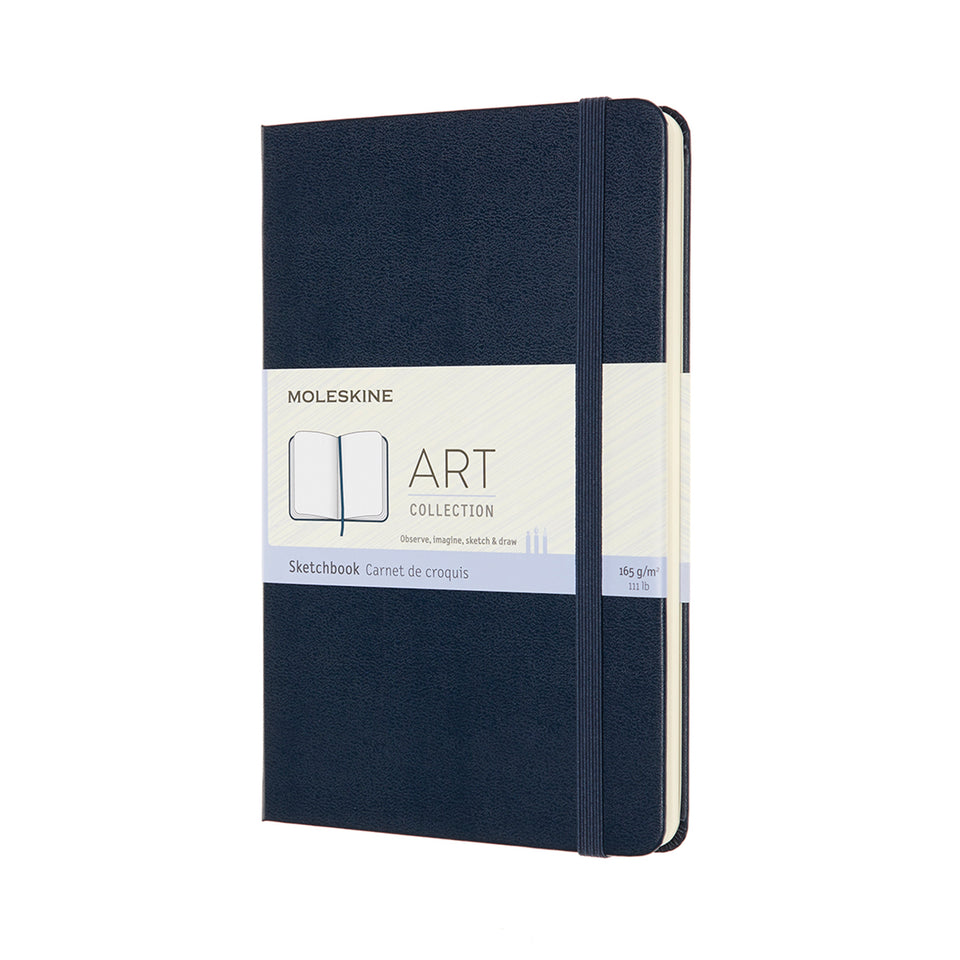 Sketchbook mediano azul hoja blanca pasta dura