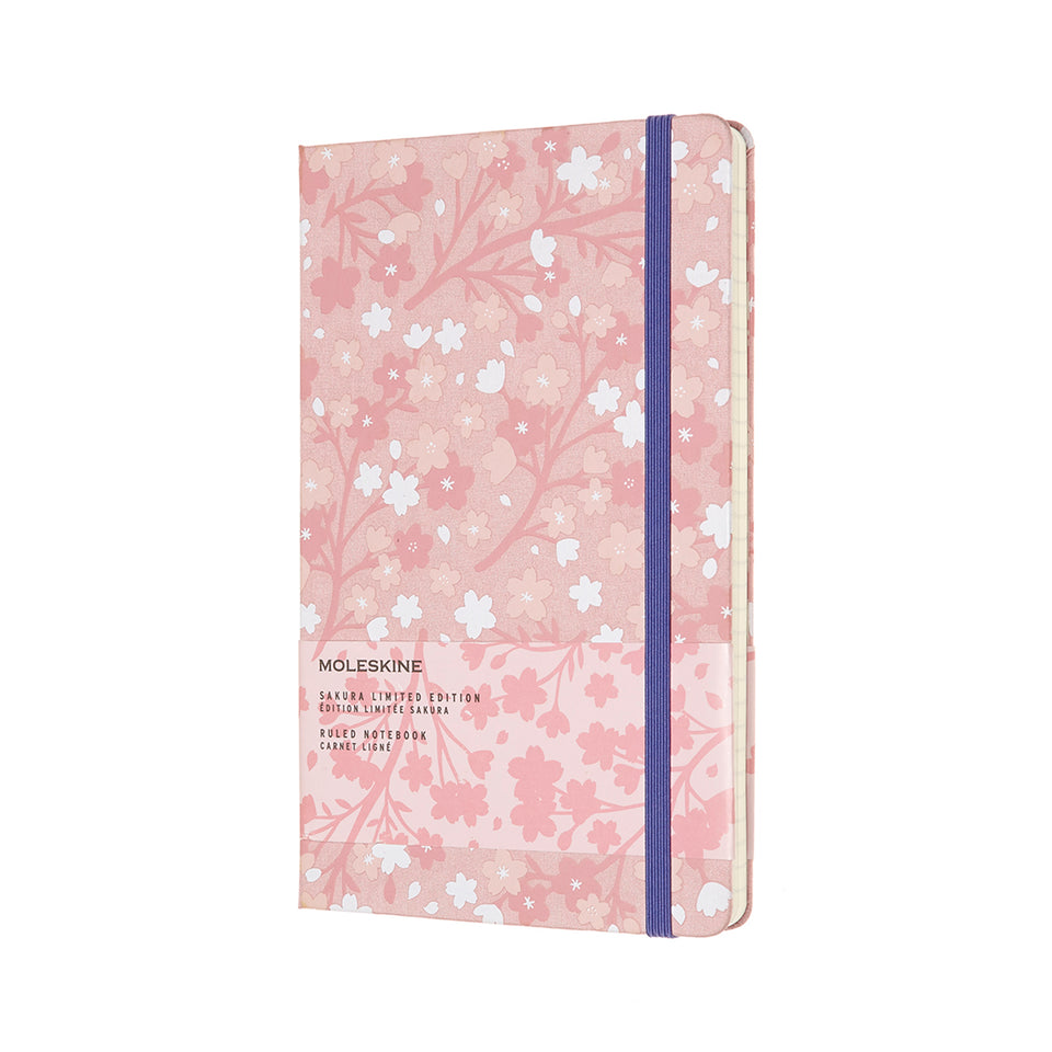 Libreta sakura grande rosa hoja rayada pasta dura