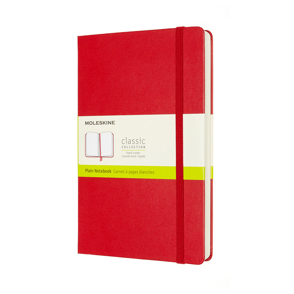 Libreta clásica expandida grande roja hoja blanca pasta dura