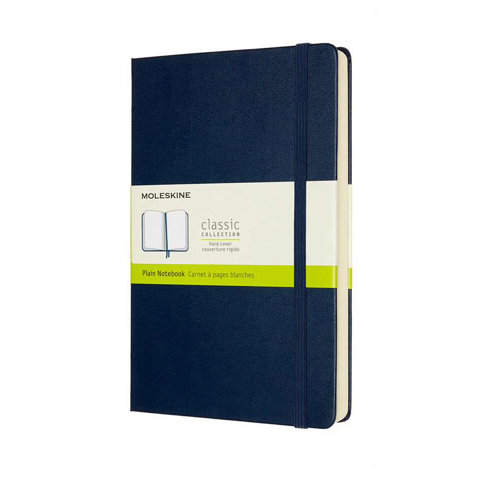 Libreta clásica expandida grande azul zafiro hoja blanca pasta dura