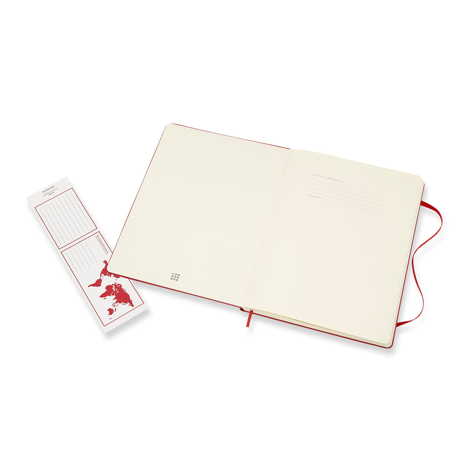 Libreta clásica extra grande escarlata hoja rayada pasta dura