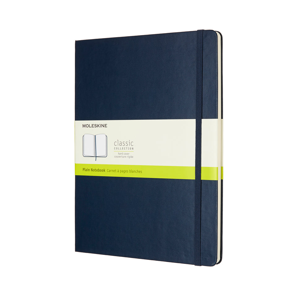 Libreta clásica extra grande azul zafiro hoja blanca pasta dura