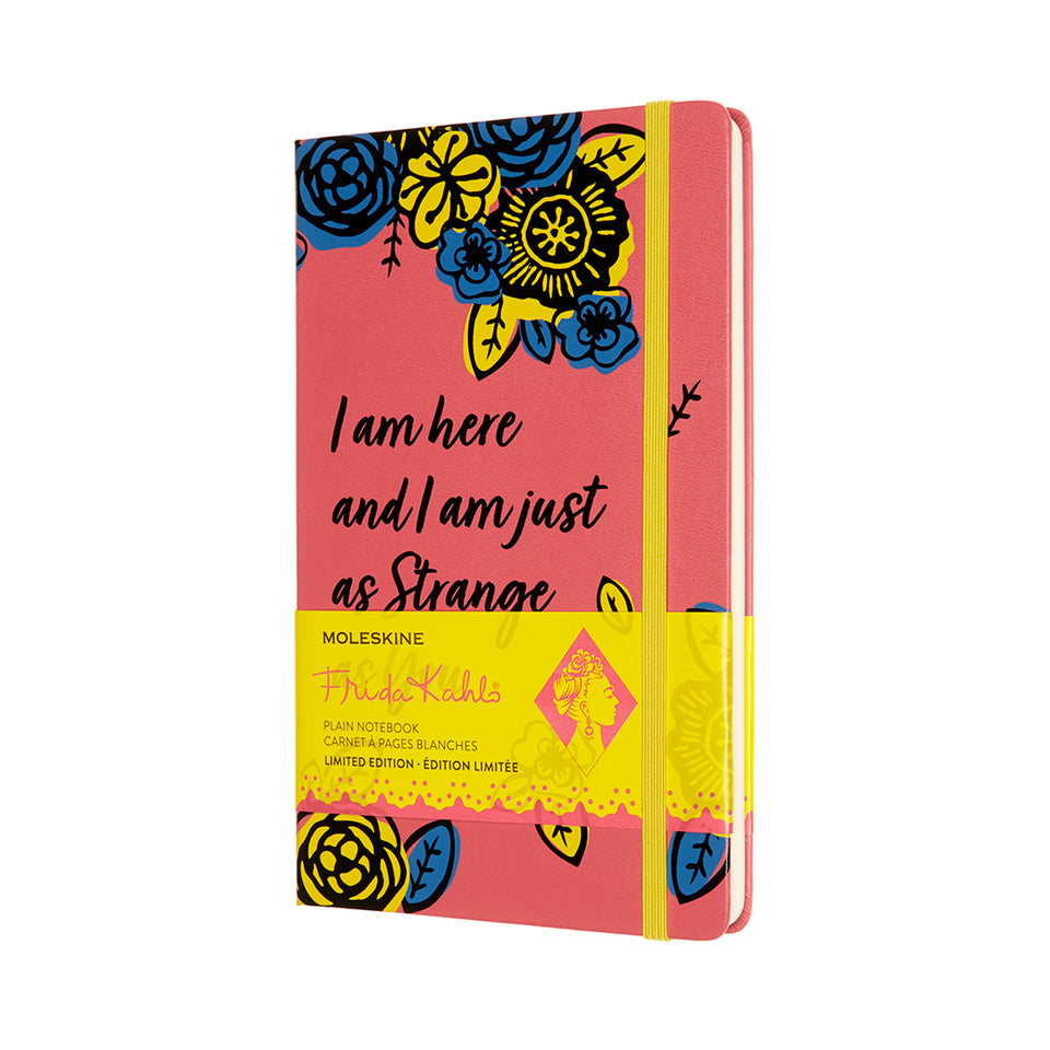 Libreta Frida rosa grande hoja blanca pasta dura