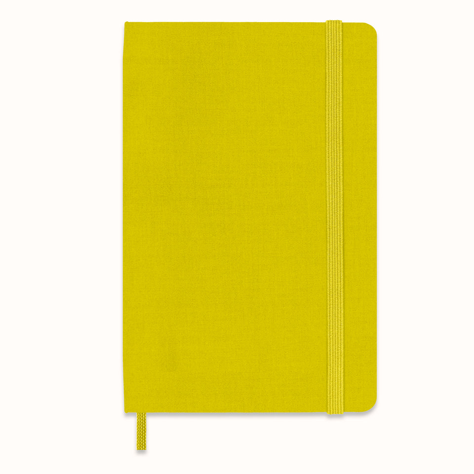 Libreta de bolsillo amarilla heno hoja rayada pasta dura de seda