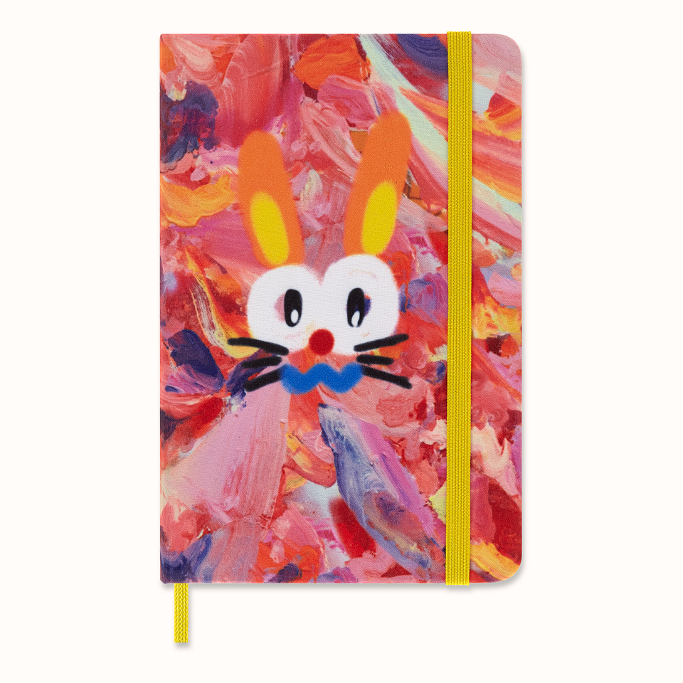 Libreta del Año del Conejo de bolsillo roja hoja rayada pasta dura