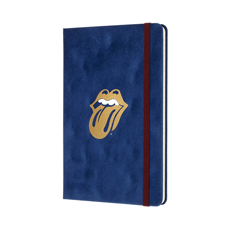 Libreta Rolling Stones grande azul hoja rayada pasta dura