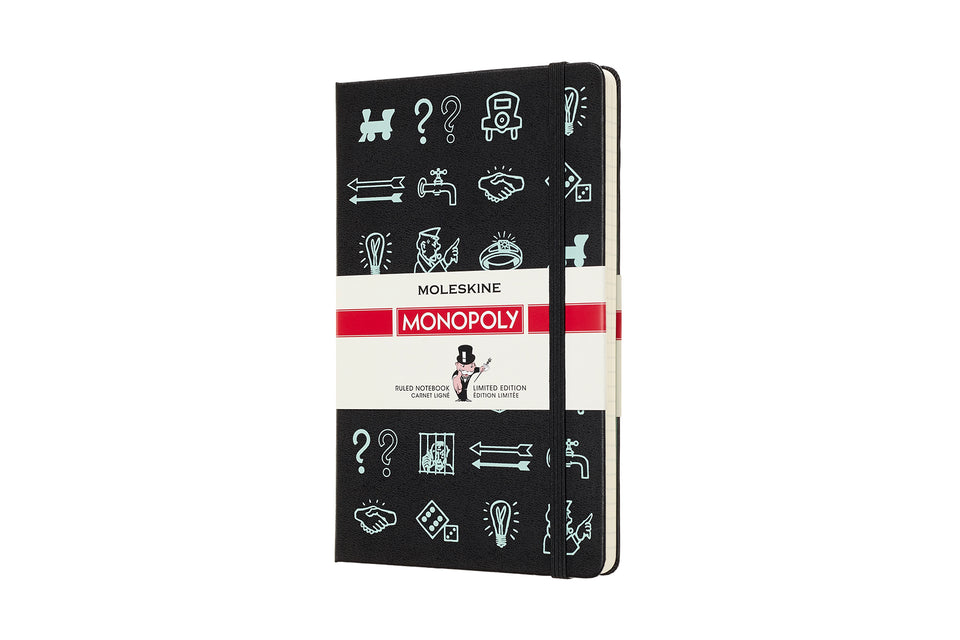 Libreta Monopoly grande negra hoja rayada pasta dura