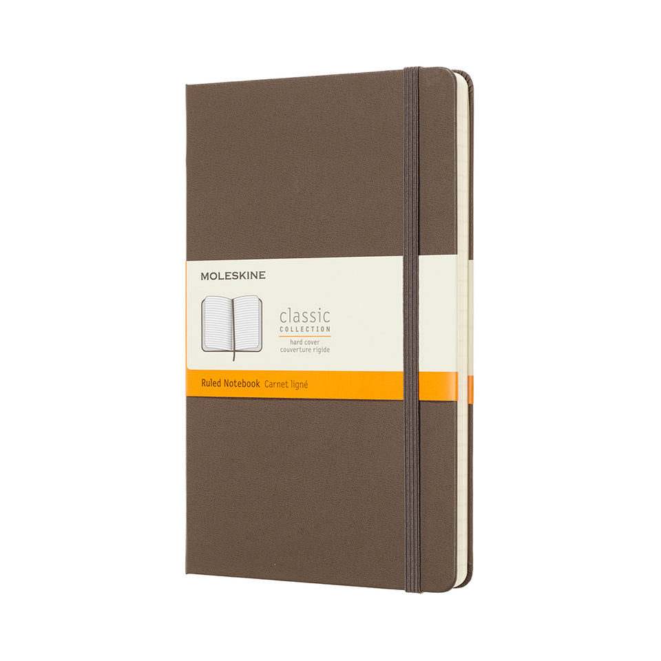 Libreta clásica grande marrón hoja rayada pasta dura