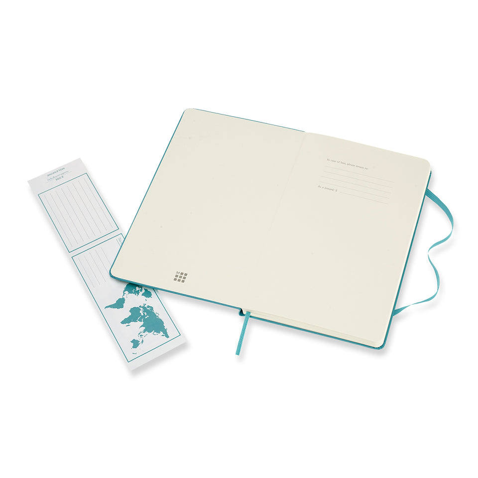 Libreta clásica grande azul arrecife hoja blanca pasta dura