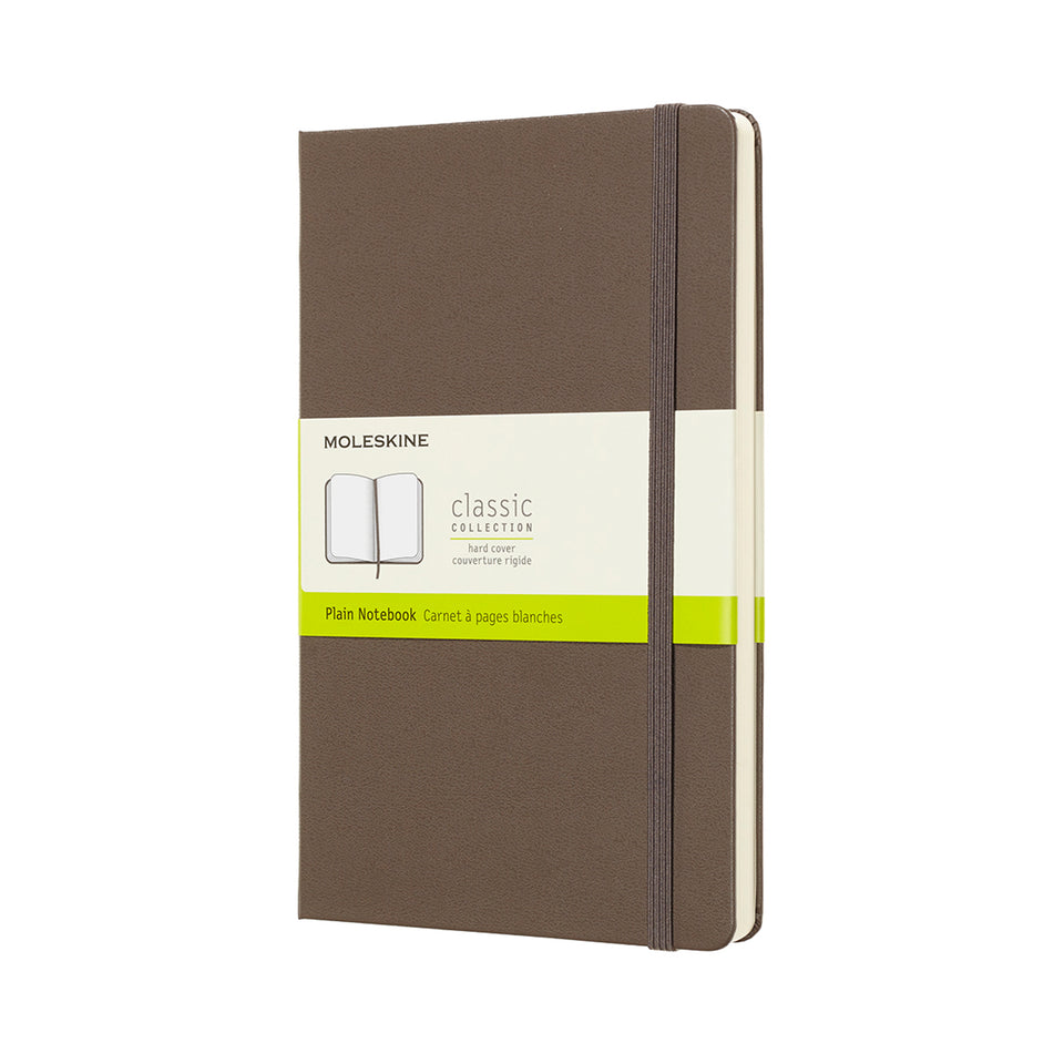 Libreta clásica grande marrón hoja blanca pasta dura