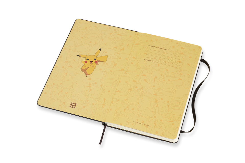 Libreta Pokémon grande Pikachu hoja rayada pasta dura