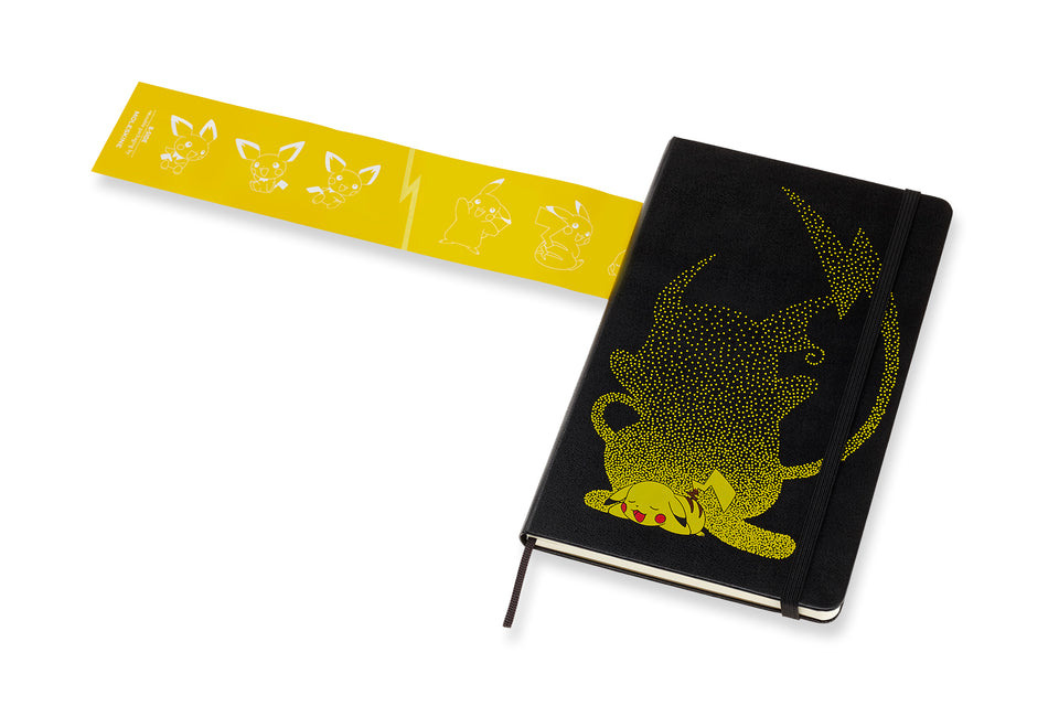 Libreta Pokémon grande Pikachu hoja rayada pasta dura