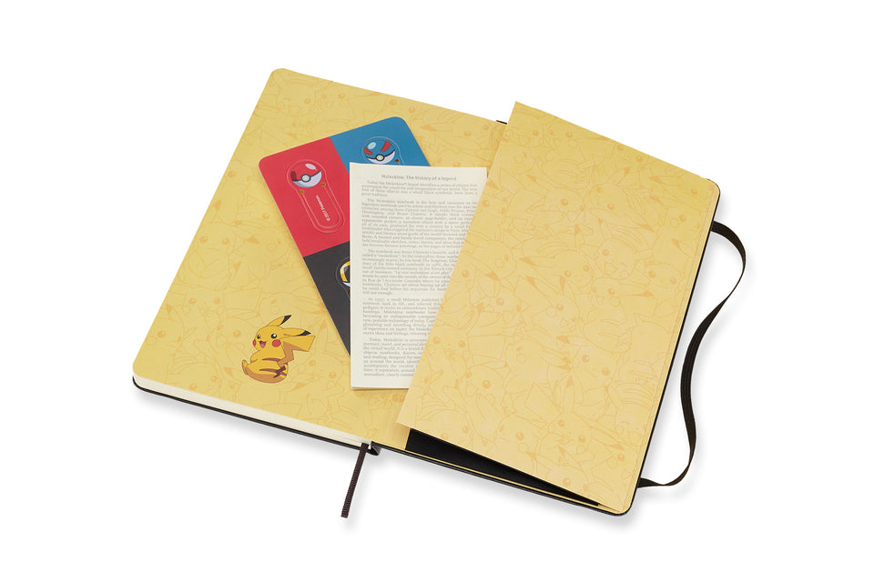 Libreta Pokémon grande Pikachu hoja rayada pasta dura