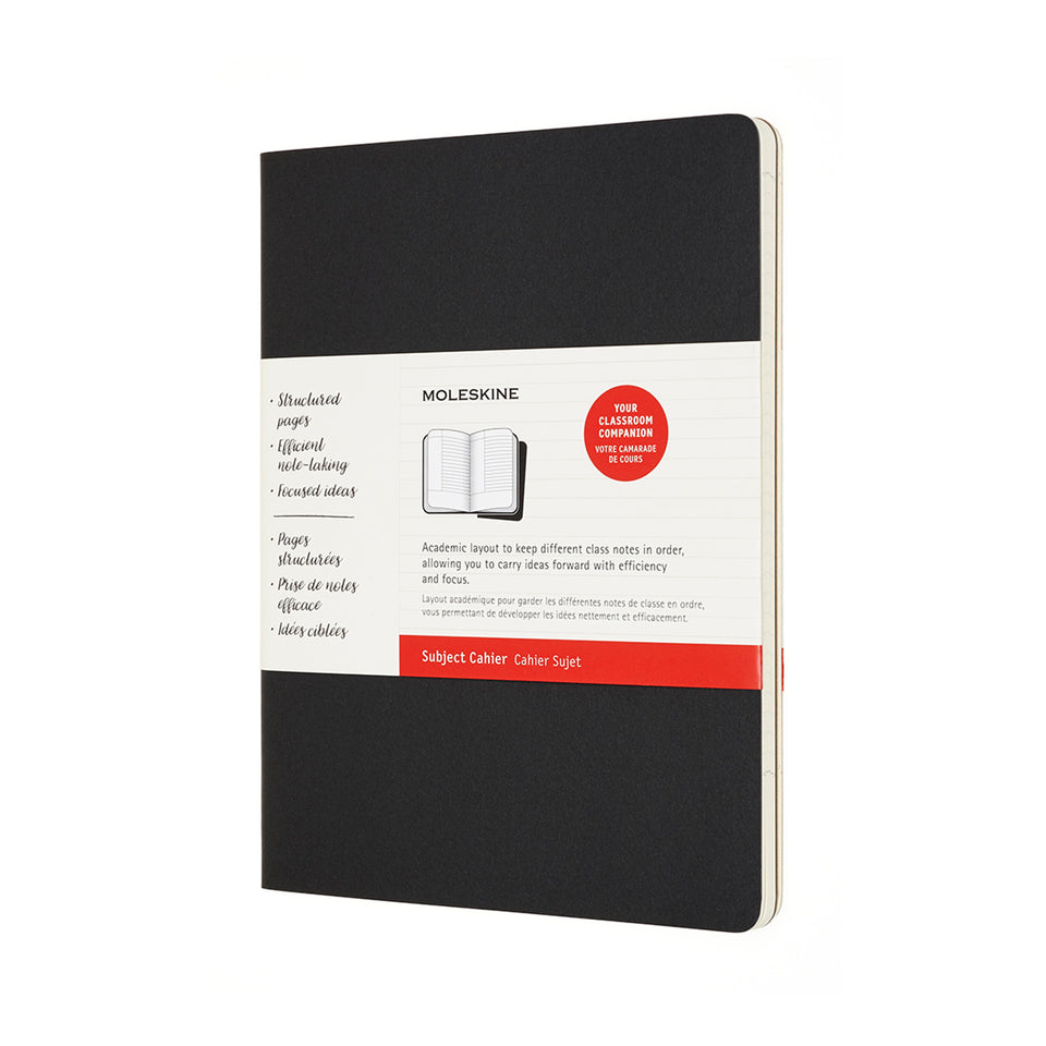 Set de 2 Libretas Cahier Subject Extra Grandes Negra y Kraft Pasta Suave
