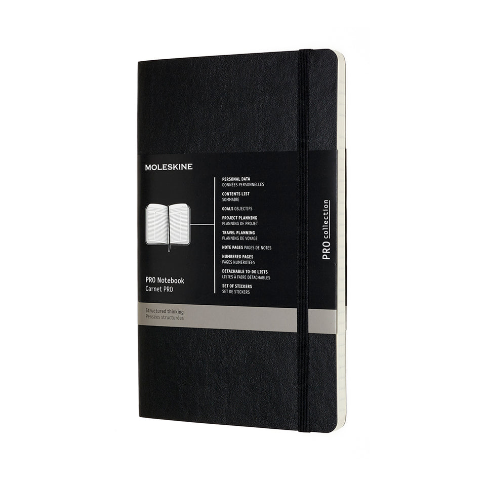 Libreta profesional grande negra pasta suave