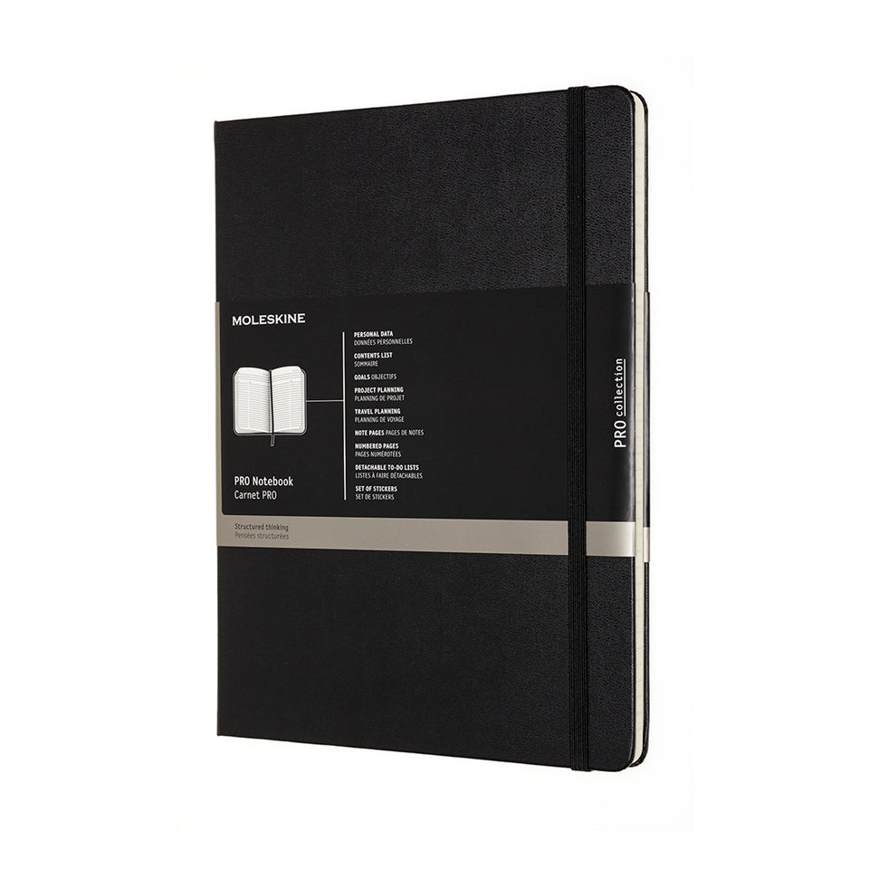 Libreta profesional extra grande negra pasta dura