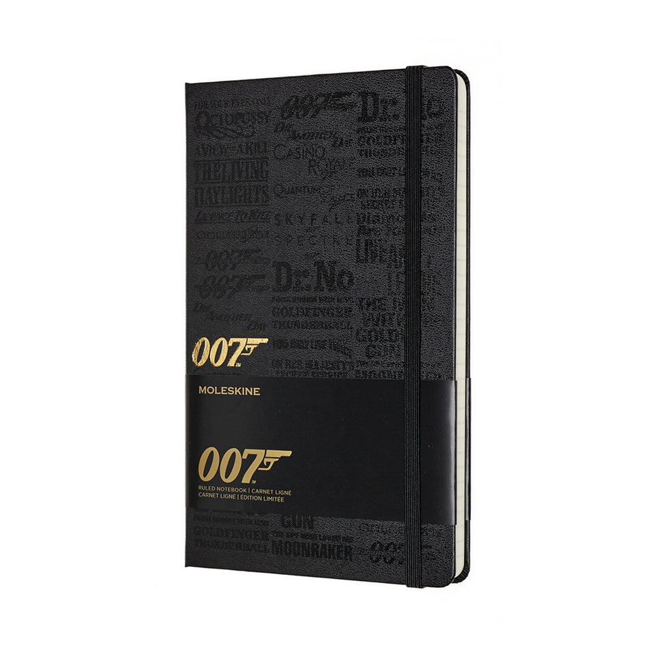 Libreta James Bond grande negra hoja rayada pasta dura