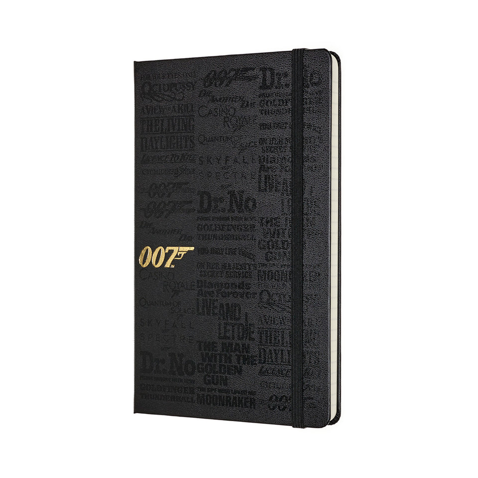 Libreta James Bond grande negra hoja rayada pasta dura
