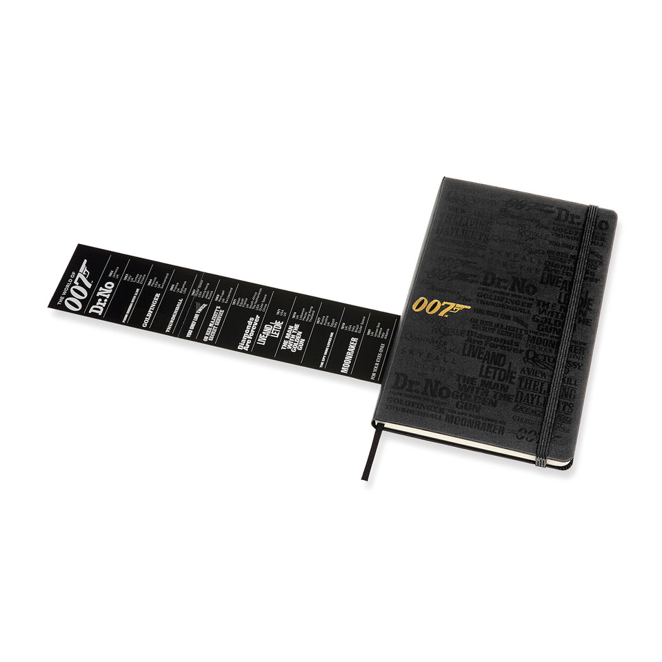 Libreta James Bond grande negra hoja rayada pasta dura
