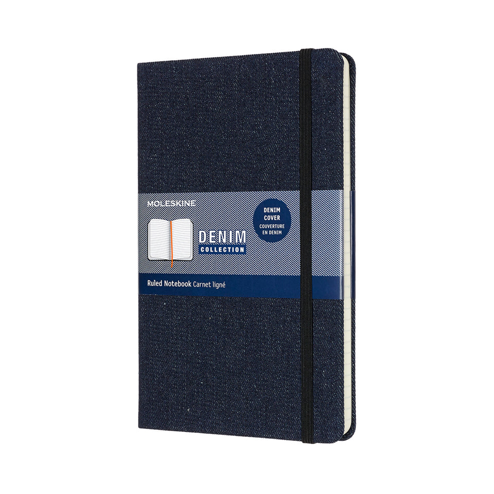 Libreta denim grande azul prusia hoja rayada pasta dura
