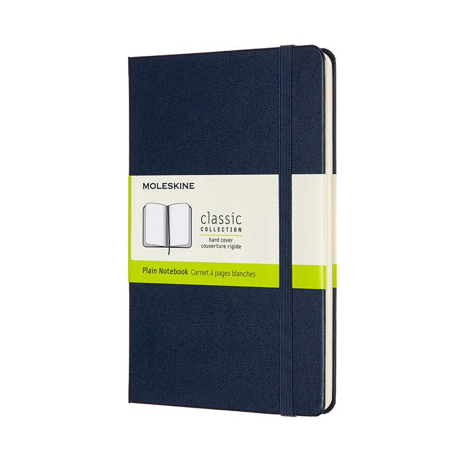 Libreta clásica mediana azul zafiro hoja blanca pasta dura