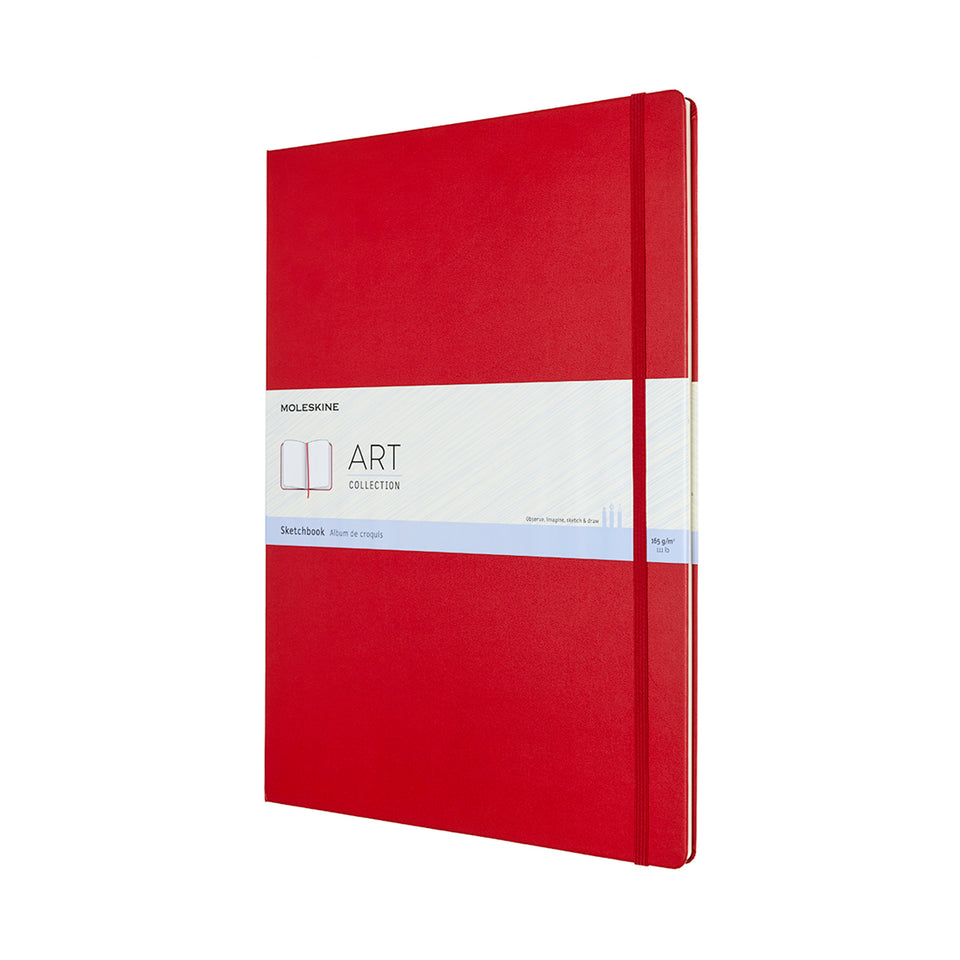 Sketchbook A3 rojo hoja blanca pasta dura