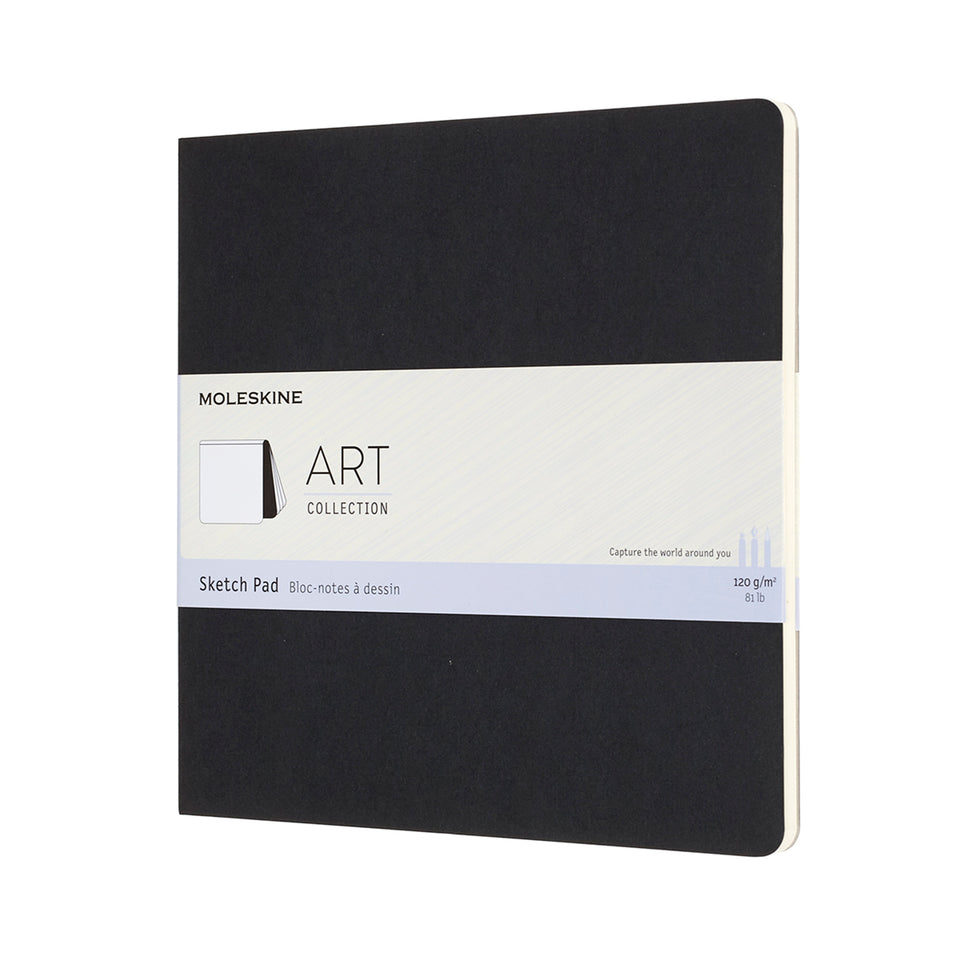 Sketch pad cuadrado negro hoja blanca pasta suave