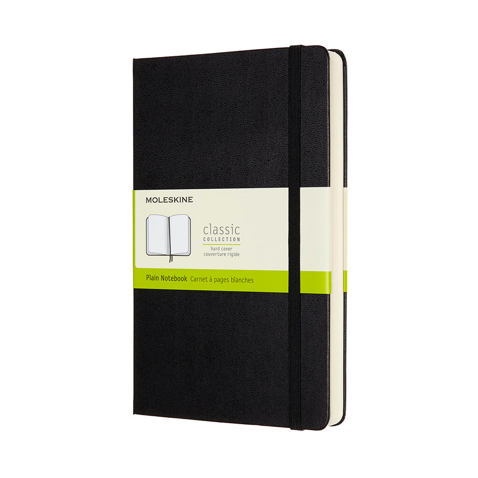Libreta clásica expandida grande negra hoja blanca pasta dura