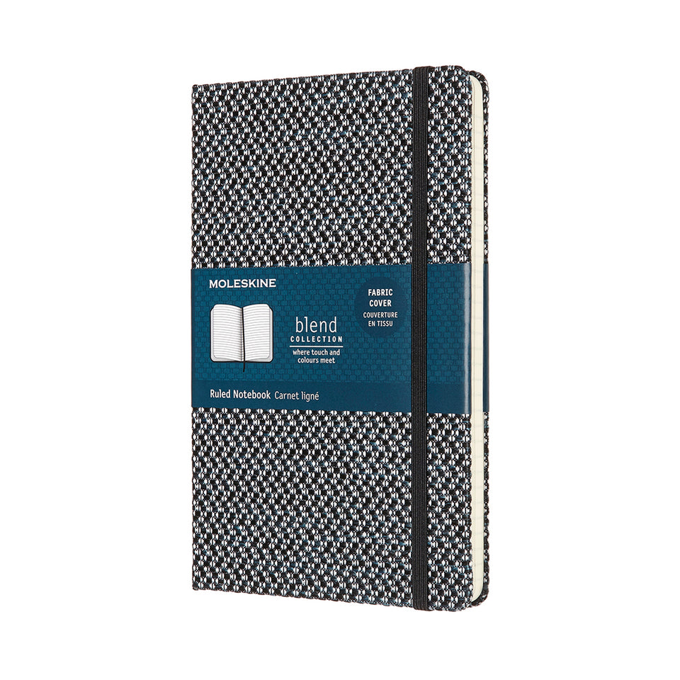 Libreta blend jacquard grade negra hoja rayada pasta dura